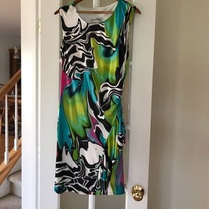 Joseph Ribkoff colored zebra print dress